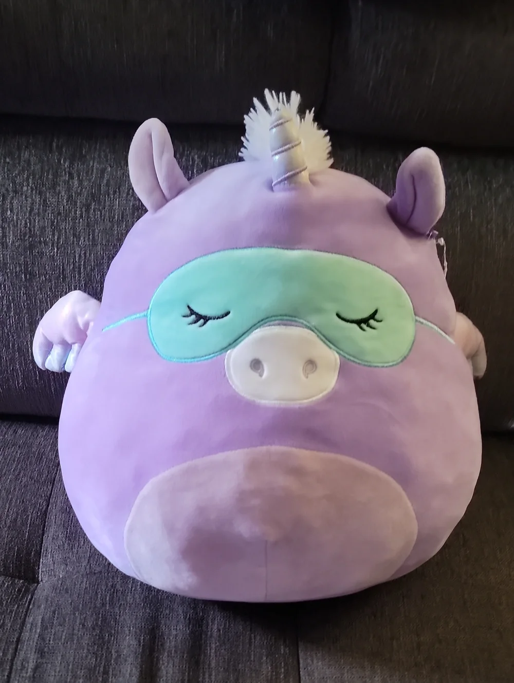 Squishmallows Purple Unicorn Plush with Mint Sleep Mask